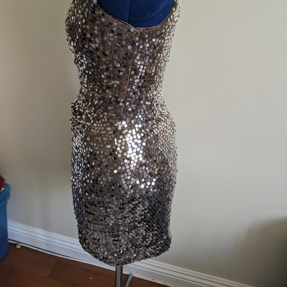 One Shoulder Sequin Paillette Mini Dress - Picture 4 of 4